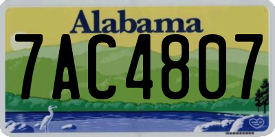 AL license plate 7AC4807