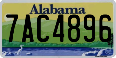 AL license plate 7AC4896