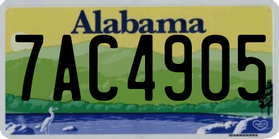 AL license plate 7AC4905