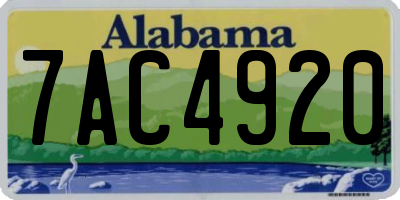 AL license plate 7AC4920
