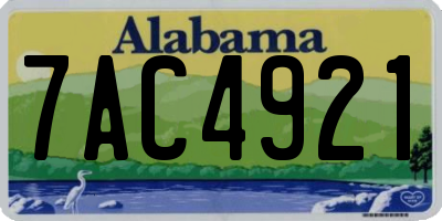 AL license plate 7AC4921