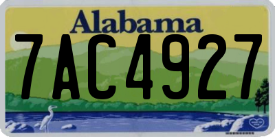 AL license plate 7AC4927