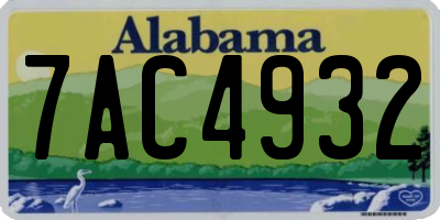 AL license plate 7AC4932
