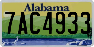 AL license plate 7AC4933