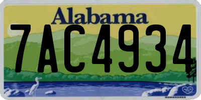 AL license plate 7AC4934