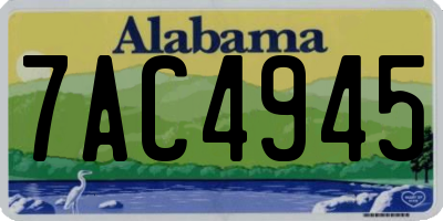 AL license plate 7AC4945