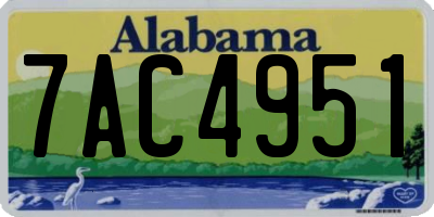 AL license plate 7AC4951