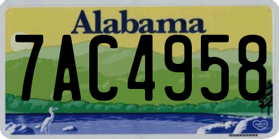 AL license plate 7AC4958
