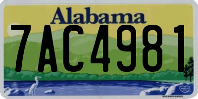 AL license plate 7AC4981