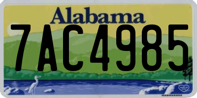 AL license plate 7AC4985