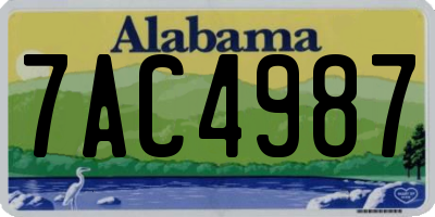 AL license plate 7AC4987