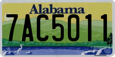 AL license plate 7AC5011