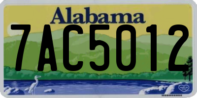 AL license plate 7AC5012