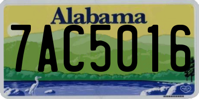 AL license plate 7AC5016