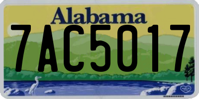 AL license plate 7AC5017