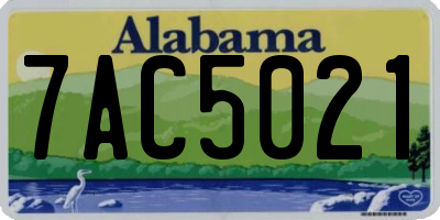AL license plate 7AC5021
