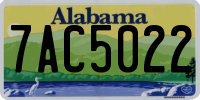 AL license plate 7AC5022