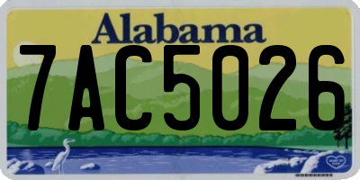 AL license plate 7AC5026