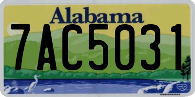 AL license plate 7AC5031