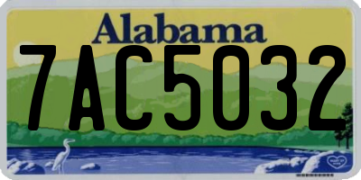 AL license plate 7AC5032