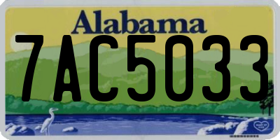 AL license plate 7AC5033