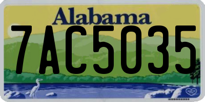 AL license plate 7AC5035