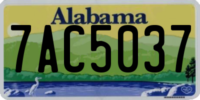 AL license plate 7AC5037