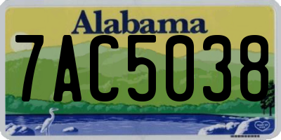 AL license plate 7AC5038