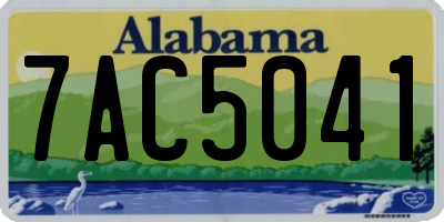 AL license plate 7AC5041