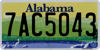 AL license plate 7AC5043