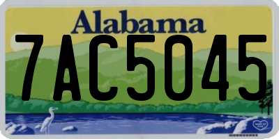 AL license plate 7AC5045