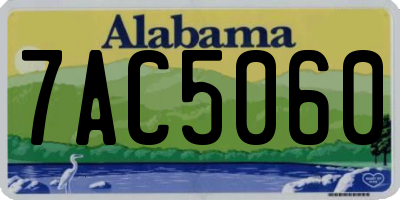 AL license plate 7AC5060