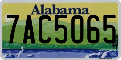 AL license plate 7AC5065