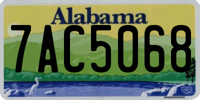 AL license plate 7AC5068