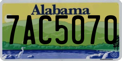 AL license plate 7AC5070