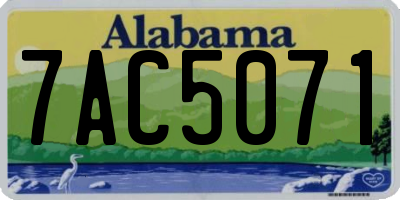 AL license plate 7AC5071