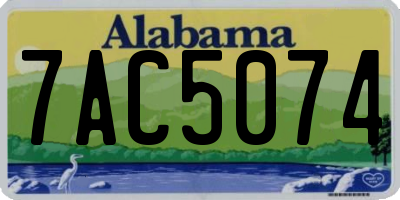 AL license plate 7AC5074