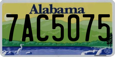 AL license plate 7AC5075