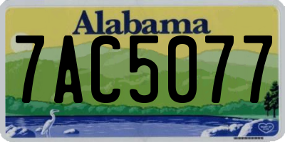 AL license plate 7AC5077
