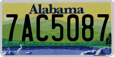 AL license plate 7AC5087