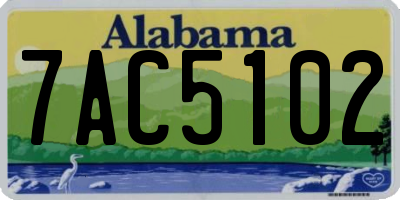 AL license plate 7AC5102