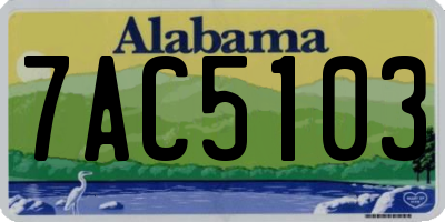 AL license plate 7AC5103