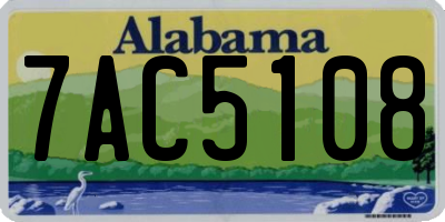 AL license plate 7AC5108