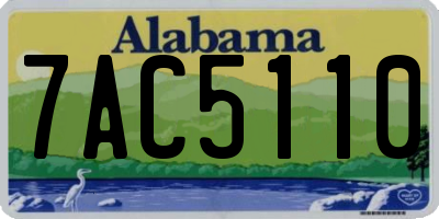 AL license plate 7AC5110