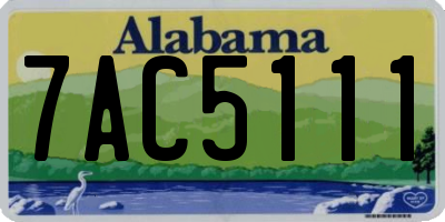 AL license plate 7AC5111