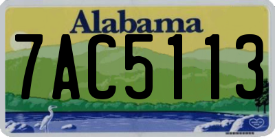 AL license plate 7AC5113