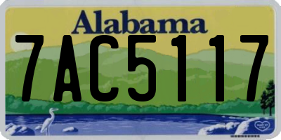AL license plate 7AC5117