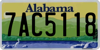 AL license plate 7AC5118