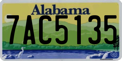 AL license plate 7AC5135