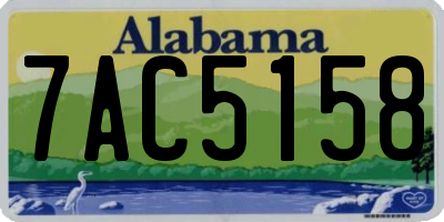 AL license plate 7AC5158